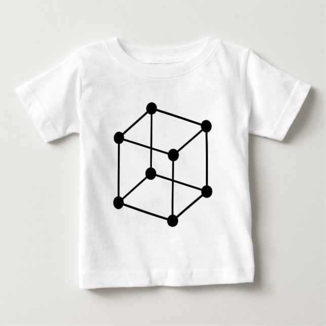 Isometric Cube Motif - Black Baby T-Shirt (Front)