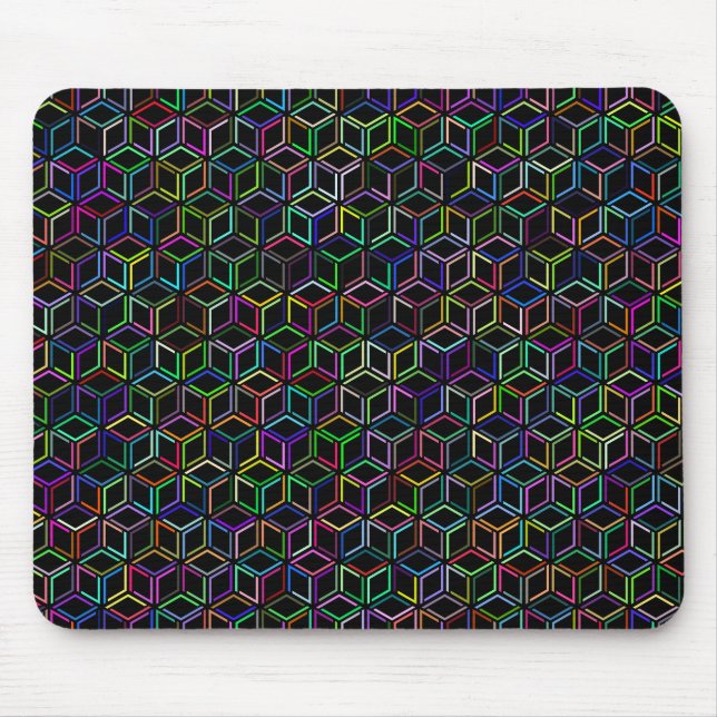 Isometric Cube Pattern Mouse Mat (Front)