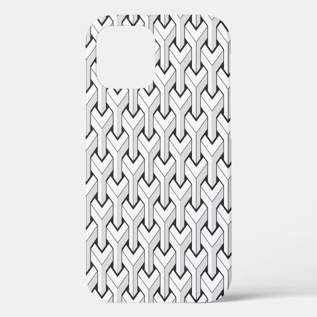 Isometric Cubes Black White Pattern Case-Mate iPhone Case (Back)