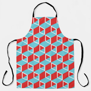 Isometric Cubes: Colorful Vintage Background. Apron