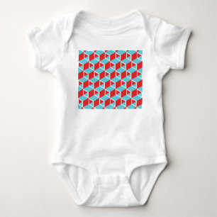 Isometric Cubes: Colourful Vintage Background. Baby Bodysuit