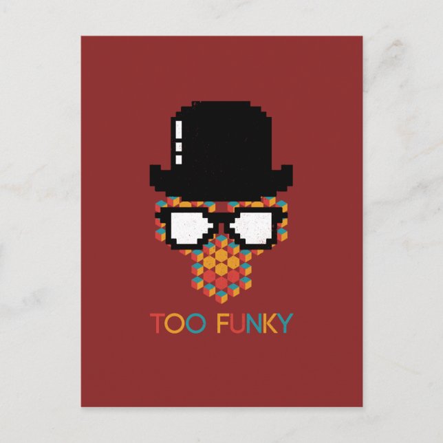 Isometric Funky Monkey glasses Cube pattern Postcard (Front)