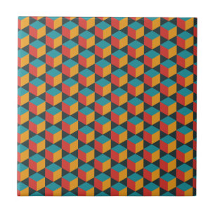 Isometric grid cube pattern tile