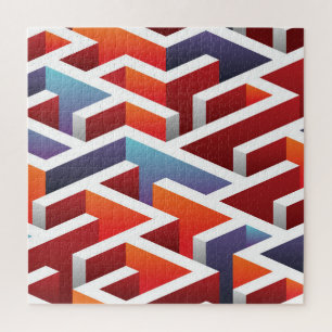 Isometric maze: abstract seamless pattern jigsaw puzzle