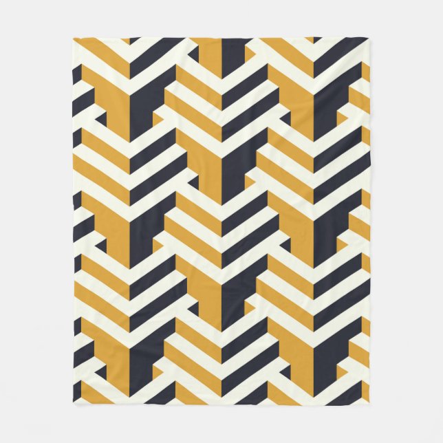 Isometric Seamless Patternart,deco,pattern,seamles Fleece Blanket (Front)
