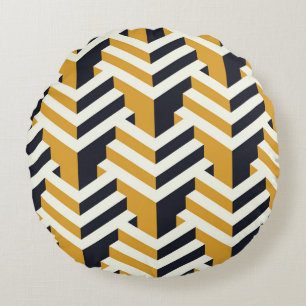 Isometric Seamless Patternart,deco,pattern,seamles Round Cushion