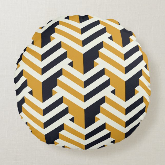 Isometric Seamless Patternart,deco,pattern,seamles Round Cushion (Front)