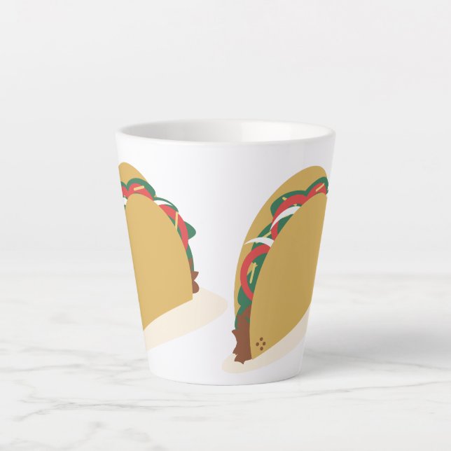 Isometric Tacos Shell Food Restaurant Latte Mug (Front)