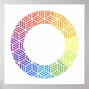 Isometric Weave Color Wheel Poster