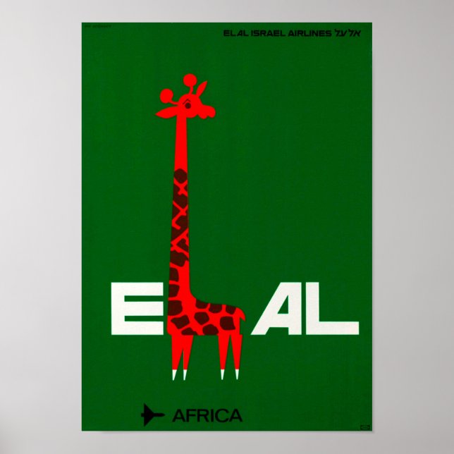 " Israel: 1960er/heute - EL AL Afrika Reise ... Poster (Front)