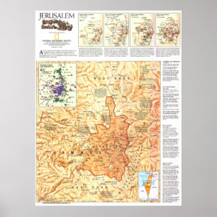 " Israel: 1996 Jerusalem History MAP ... Poster