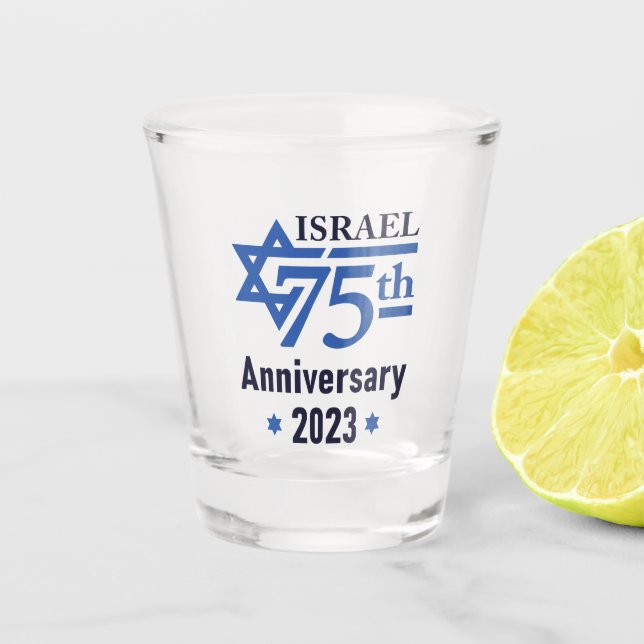 Israel 75th Anniversary Star of David Shot Glass (Front)
