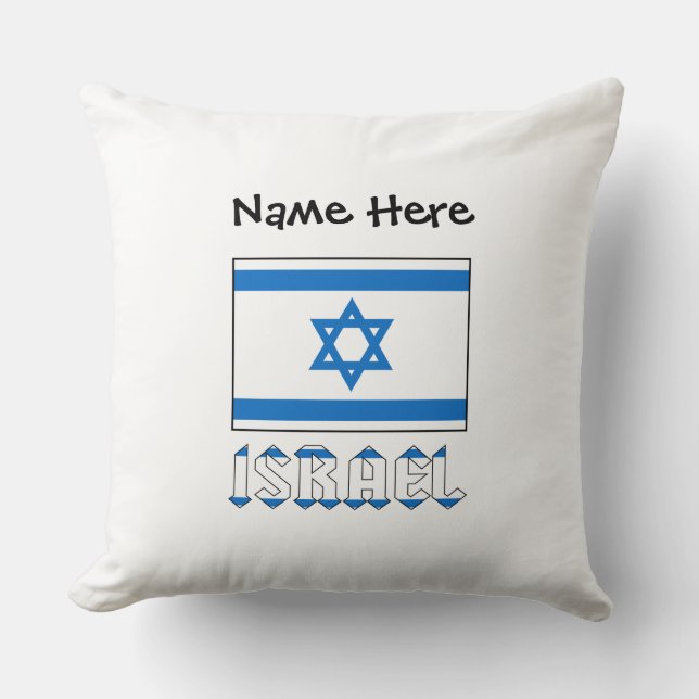 Israel and Israeli Flag Personalised Cushion (Front)