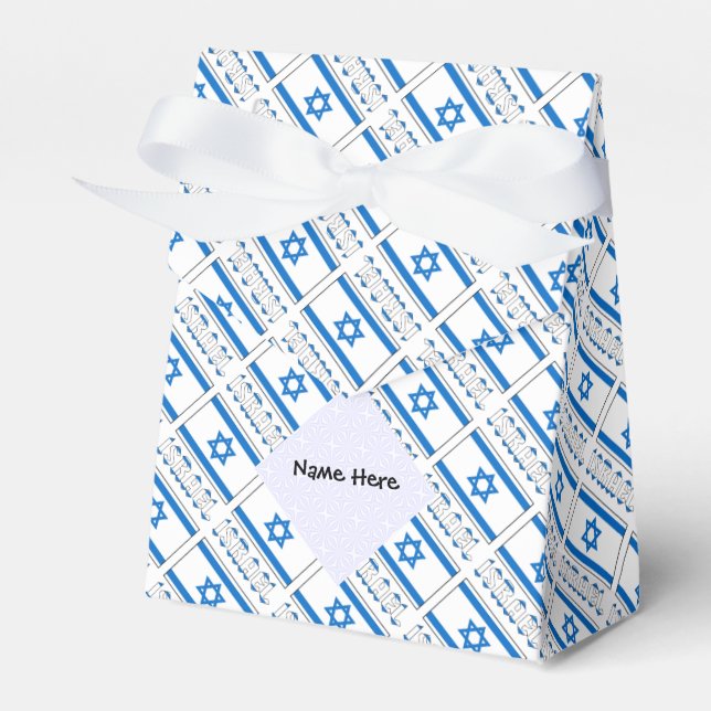 Israel and Israeli Flag Tiled Personalised  Favour Box (Front Side)