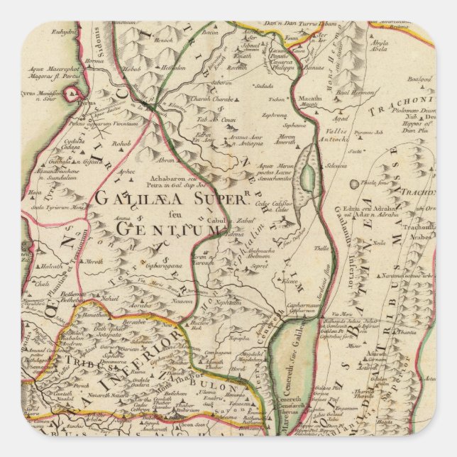 Israel and Palestine Square Sticker (Front)