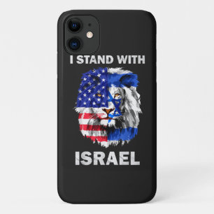 Israel and USA Flag Lion _ I Stand with Israel iPhone 11 Case