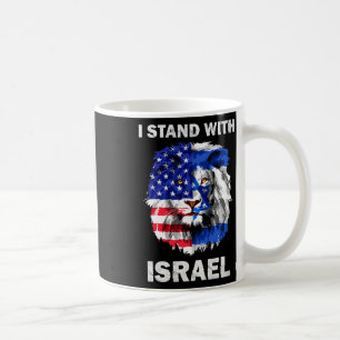 Israel And Usa Flag Lion I Stand With Israel Coffee Mug