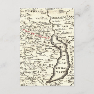 Israel Antique Map Benjamin Bar Mitzvah Thank You Invitation