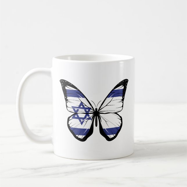 Israel Butterfly Flag Coffee Mug (Left)