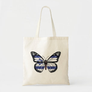 Israel butterfly monarch flag tote bag