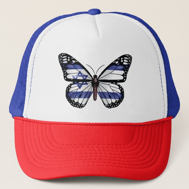 Israel butterfly monarch flag trucker hat (Front)