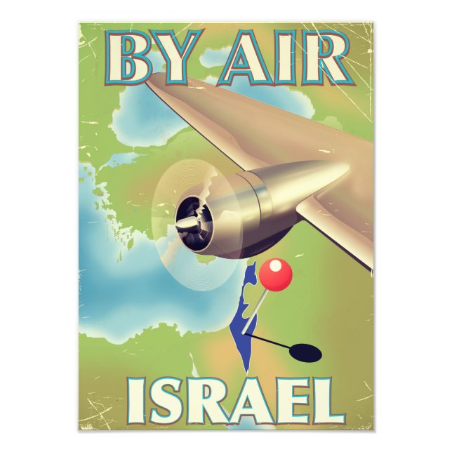 Israel By air vintage travel poster (Front)