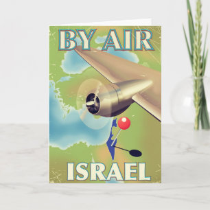 Israel By air vintage travel poster Holiday Card