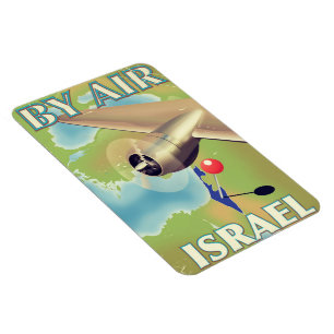 Israel By air vintage travel poster Magnet