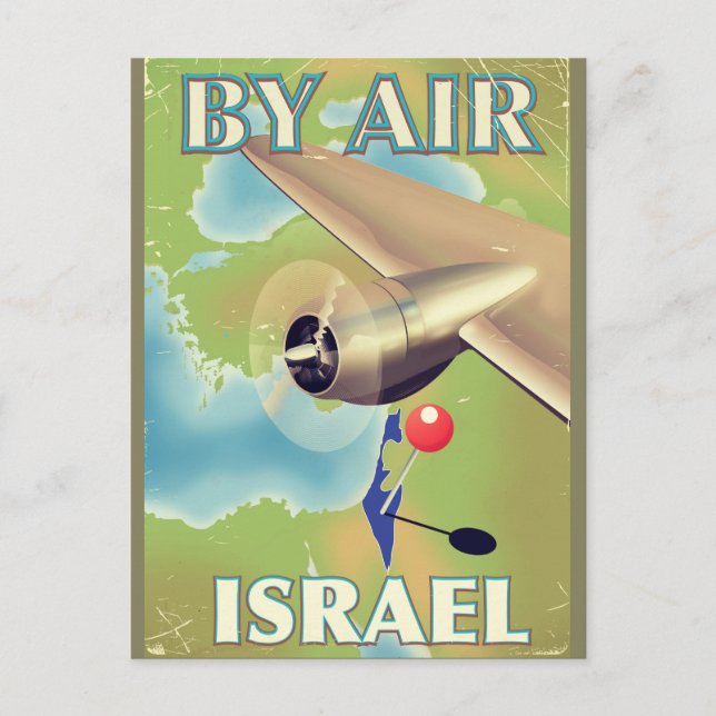 Israel By air vintage travel poster Postcard (Front)