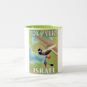 Israel By air vintage travel poster Two-Tone Coffee Mug