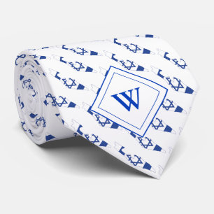 ISRAEL Christian Scripture Monogram Flag Tie