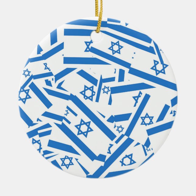 Israel Collage Ceramic Tree Decoration (Front)
