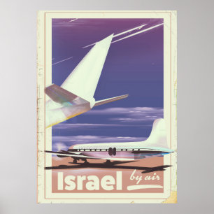 Israel Commercial airliner travel poster