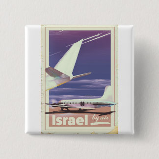 Israel Commercial airliner travel poster 15 Cm Square Badge