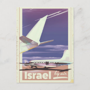 Israel Commercial airliner travel poster Postcard