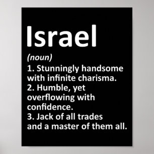 Israel Definition Personalised Name Funny Birthday Poster