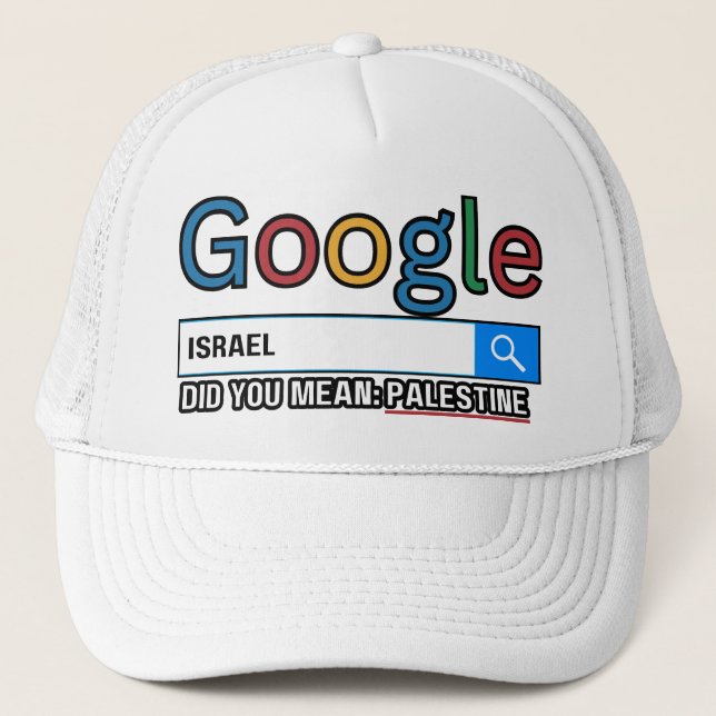 israel did you mean Palestine research graghic tee Trucker Hat (Front)