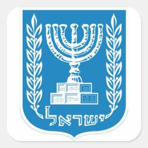 israel emblem square sticker