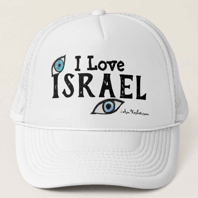 Israel Evil Eye Hat, Israel gift Trucker Hat (Front)