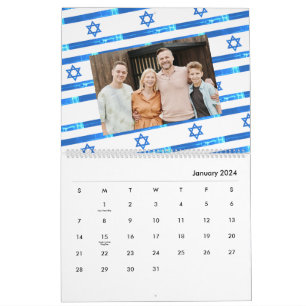 Israel Flag לוח שנה  2025 American Jewish  Calendar