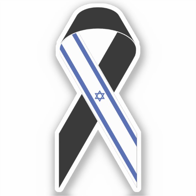 Israel flag black ribbon (Front)