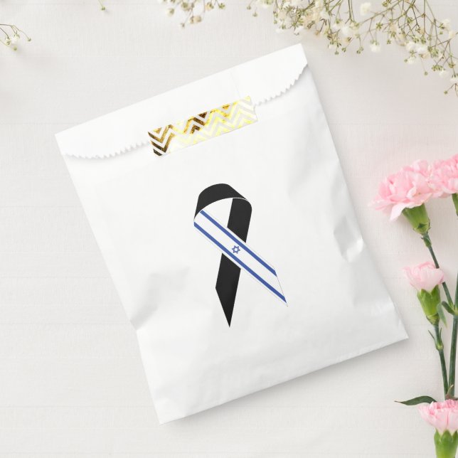 Israel flag black ribbon favour bags (Sealed)