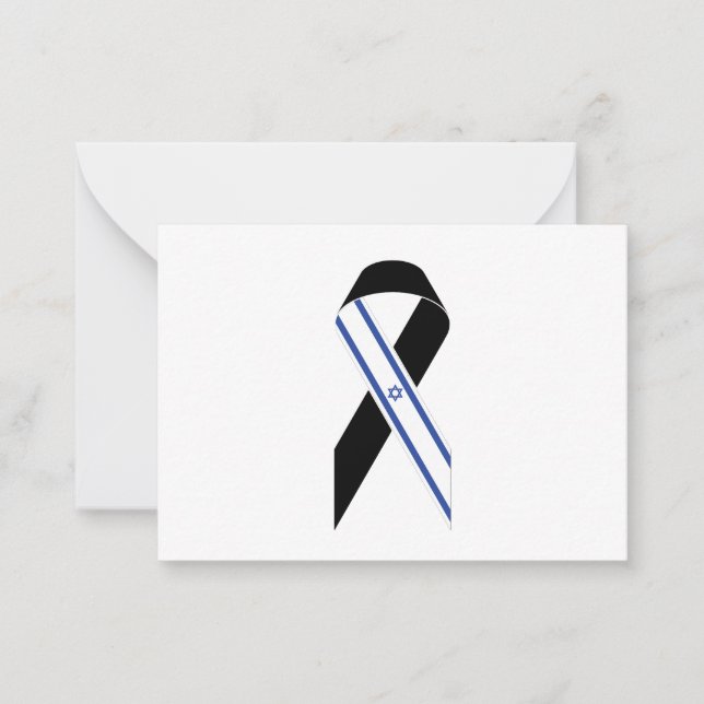 Israel flag black ribbon Hanukkah Card (Front)
