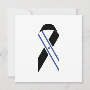 Israel flag black ribbon Hanukkah greeting card