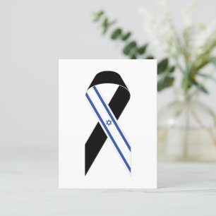 Israel flag black ribbon Hanukkah Postcard