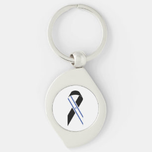 Israel flag black ribbon key ring