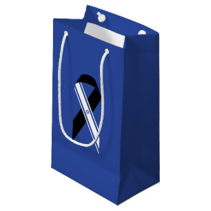 Israel flag black ribbon memorial blue Hanukkah Small Gift Bag