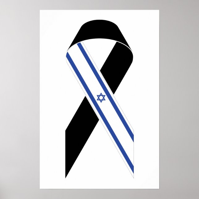 Israel flag black ribbon poster (Front)