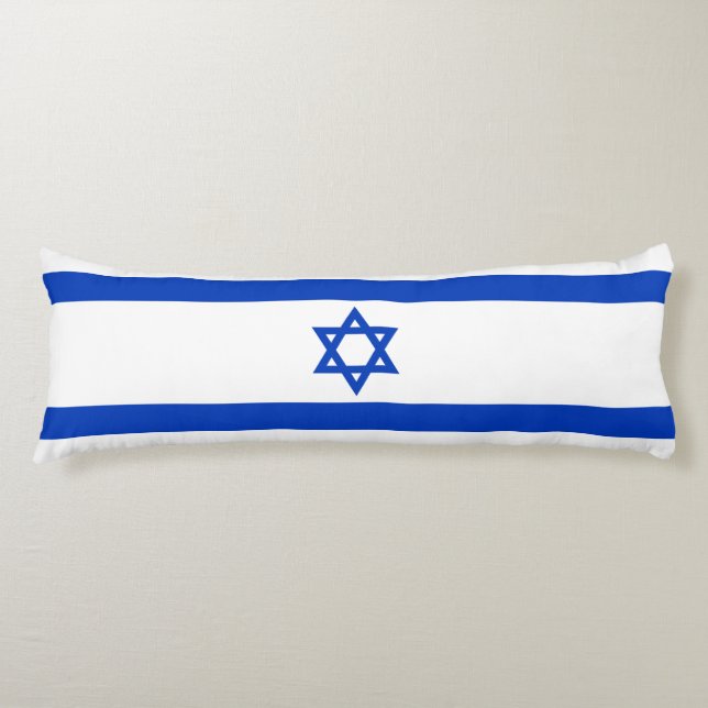 Israel flag blue and white modern patriotic body cushion (Front)