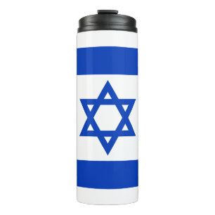 Israel flag blue and white modern patriotic thermal tumbler
